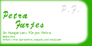 petra furjes business card