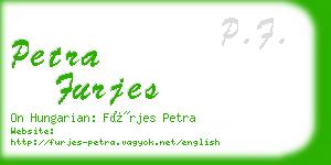petra furjes business card